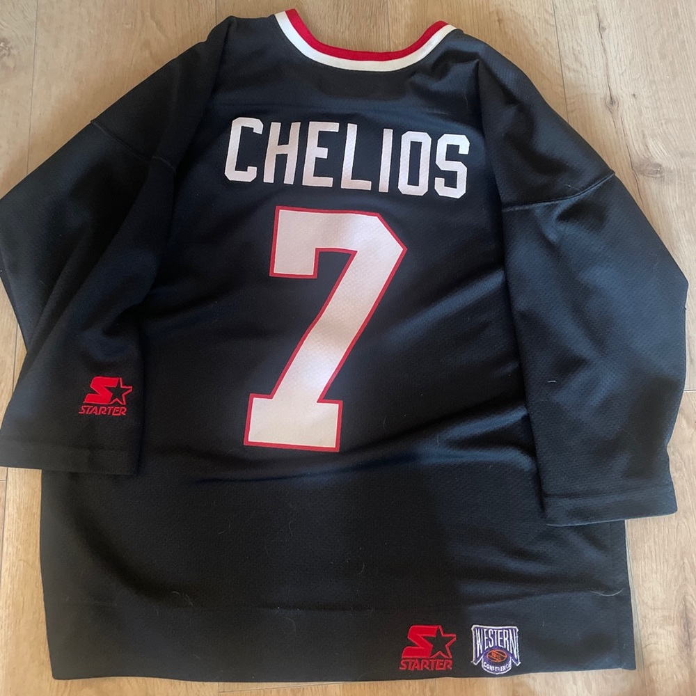 Vintage 90s Starter Chicago Blackhawks Chris Chelios Practice Jersey Men’s XS